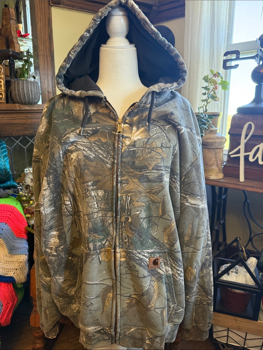 Carhartt Realtree Camo Hooded Zip Jacket - Green, Brown, Tan